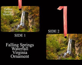 Falling Springs Waterfall (Virginia) - Christmas Ornament - 2 sided