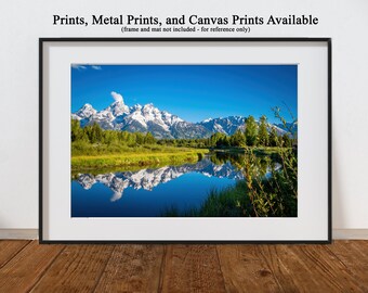 Grand Teton - Schwabacher Landing - estampes, gravures métal, toile