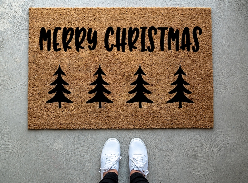 Merry Christmas Doormat Christmas Decor Personalized Doormat Custom Doormat Welcome Mat Front Door Mat Winter Decor Christmas