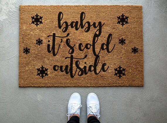Baby It S Cold Outside Doormat Christmas Decor Etsy