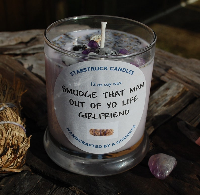 Break up Gift.crystal Candle.intention Candle. Crystals for Etsy