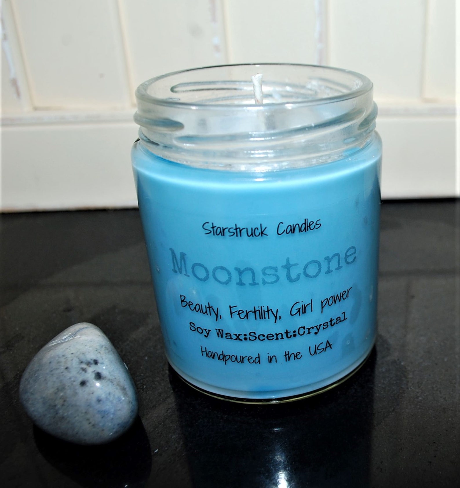 Moonstone crystal candle. June Birthstone Etsy