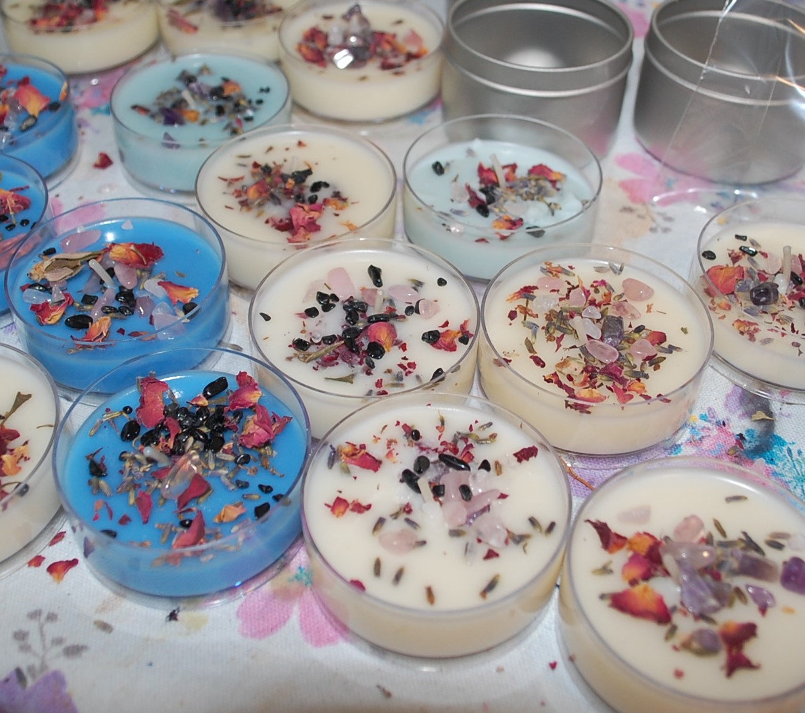 Crystal candle for cancer healing . Crystal and herbs candles Etsy