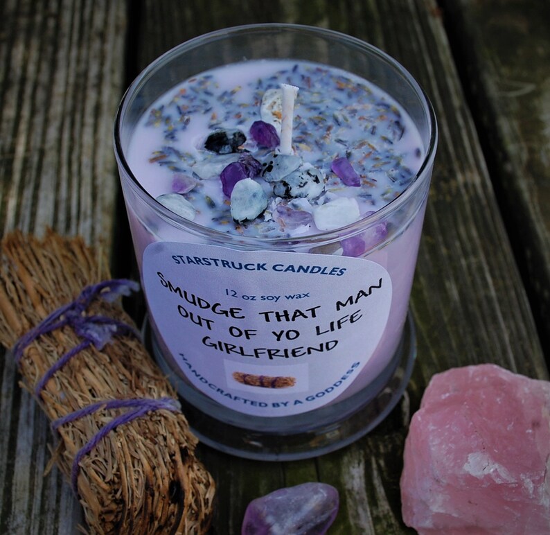 Break up Gift.crystal Candle.intention Candle. Crystals for Etsy