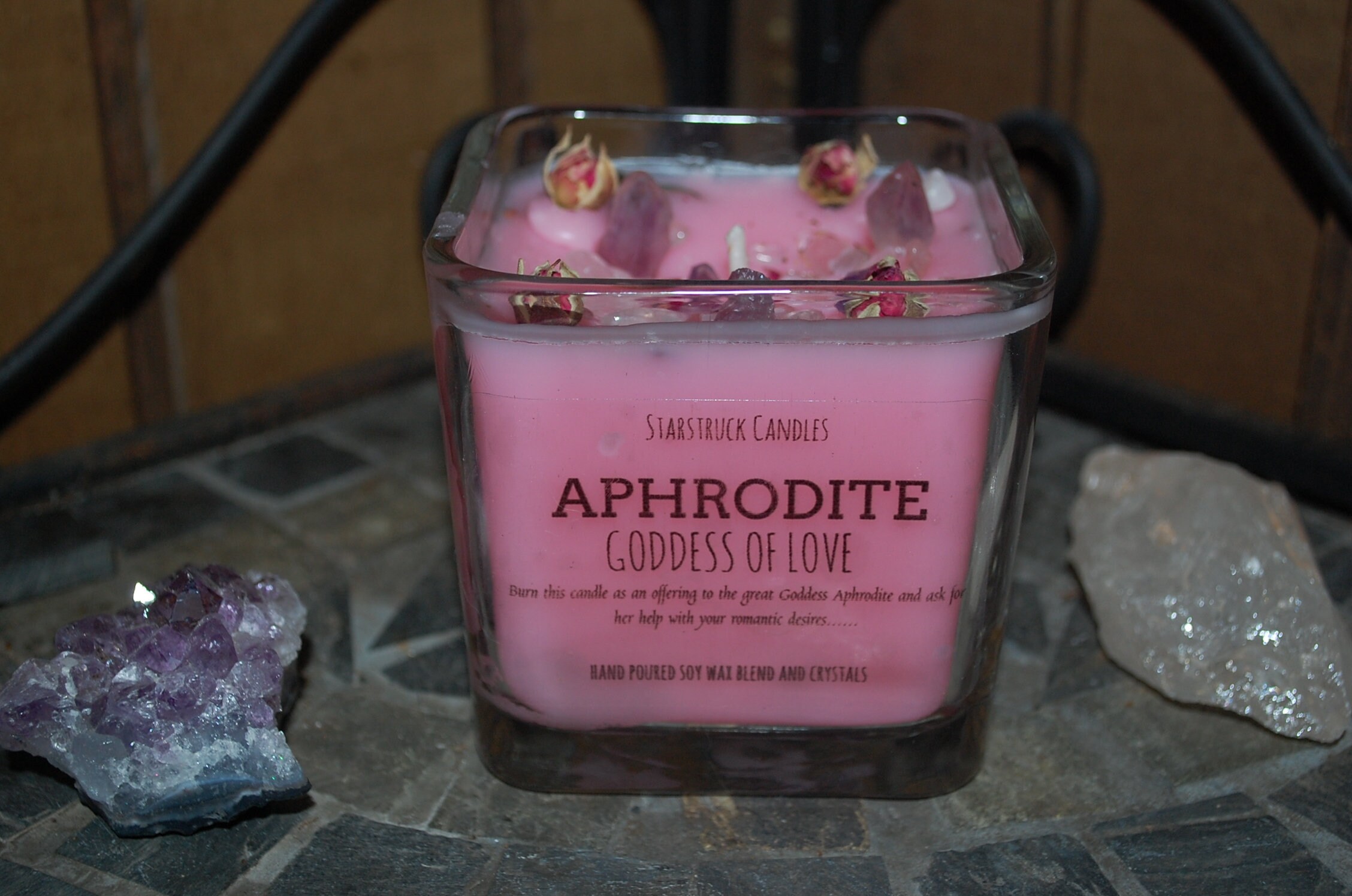 Aphrodite crystal intention candle for love. Goddess of Love Etsy