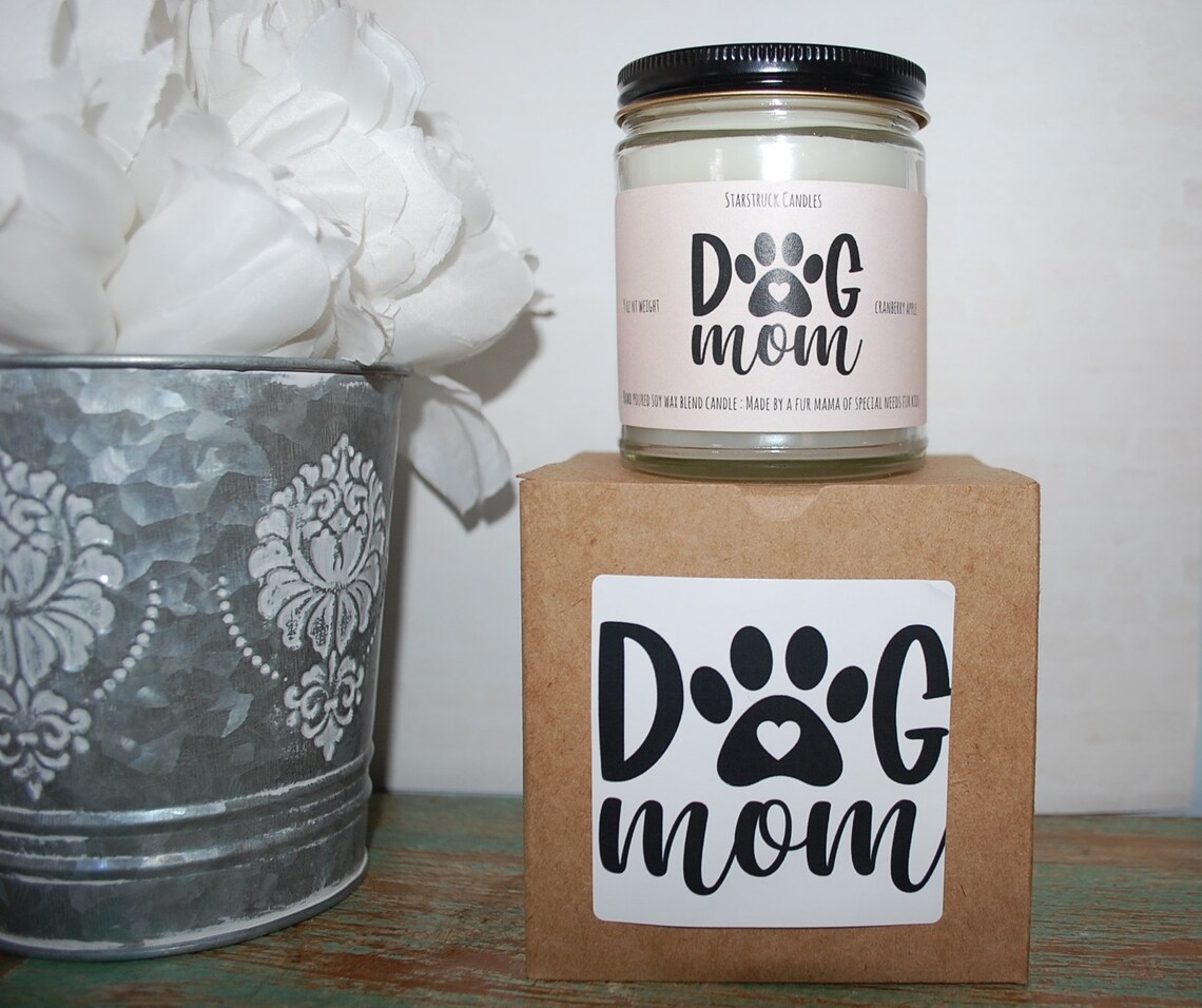 DOG MOM CANDLE Personalized Candle Soy wax candle Scented Etsy