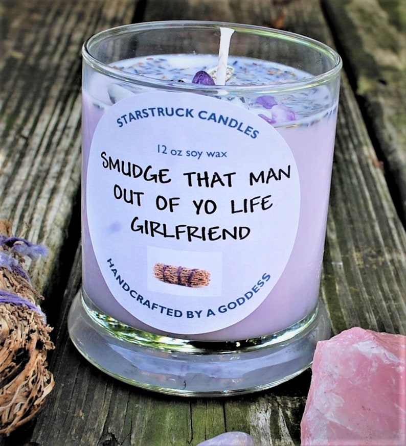 Break up Gift.crystal Candle.intention Candle. Crystals for Etsy