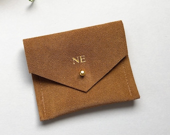 Personalised Suede Square Business Card Holder in an array of Bright Colours