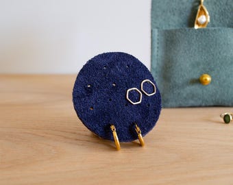 Leather Earring Holder: Handmade Italian Leather Jewellery Organiser, Travel Accessory