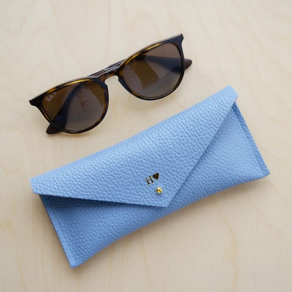 Personalised Leather Envelope Glasses Case: Soft Italian Leather Pouch