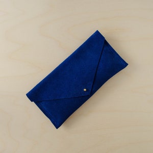 Royal Blue Evening Bag. Personalised Suede Clutch Purse. Genuine Suede, Personalized bridesmaid gifts. Christmas gift idea for her.