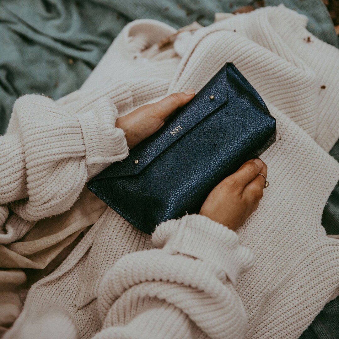 Ailla Leather Clutch Bag Cream Leather Clutch Bag Etsy