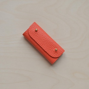 Mini Leather Sewing Needle Case: Colourful Sewing Birthday Gift Poppy Red