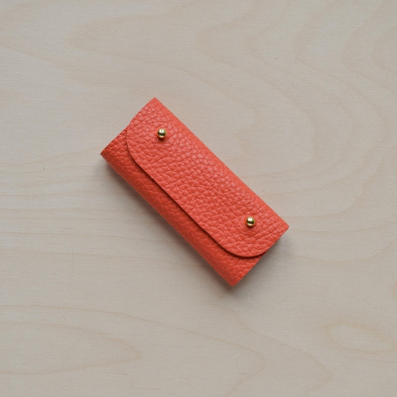 Mini Leather Sewing Needle Case: Colourful Sewing Birthday Gift Poppy Red