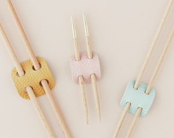 Italian Leather Knitting Needle Holder: Knitting Birthday Gift