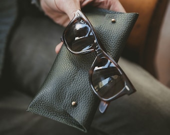 Personalised Leather Glasses Case: Fathers Day Gift