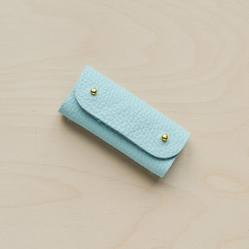 Mini Leather Sewing Needle Case: Colourful Sewing Birthday Gift Seaglass