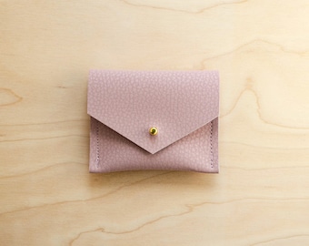 Personalised Recycled Leather Pouch: Square Card Holder, Coin Purse