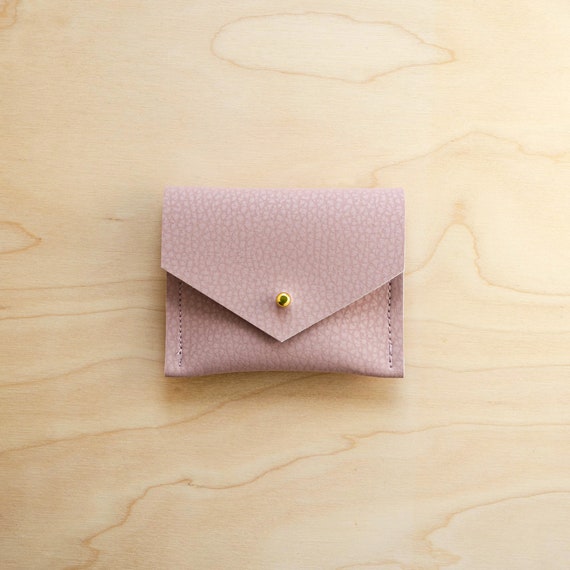 Personalised Recycled Leather Pouch: Square Card Holder, Coin Purse