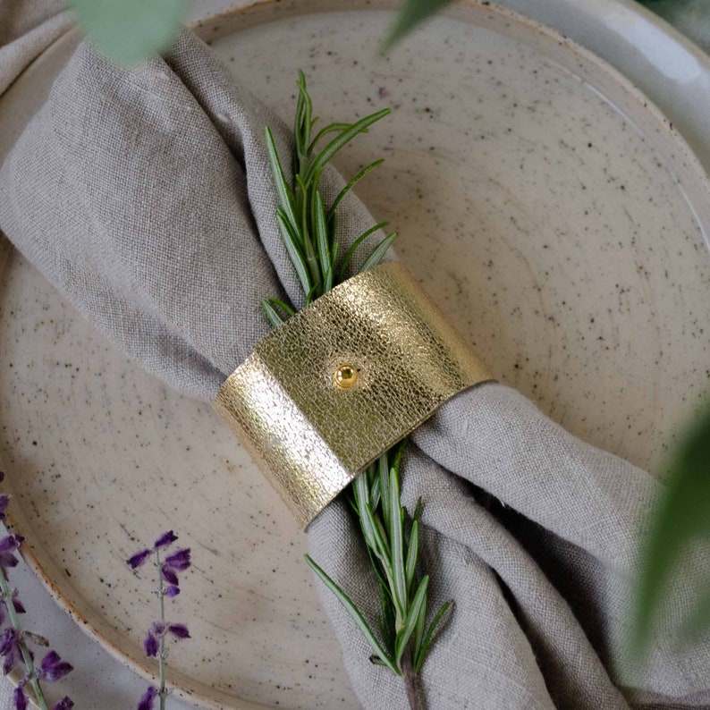 Colourful Suede Leather Napkin Ring in Tan Brown, Blue, Pink, Gold and Mint Green for Wedding Table Setting, Rainbow or Festival Theme image 10