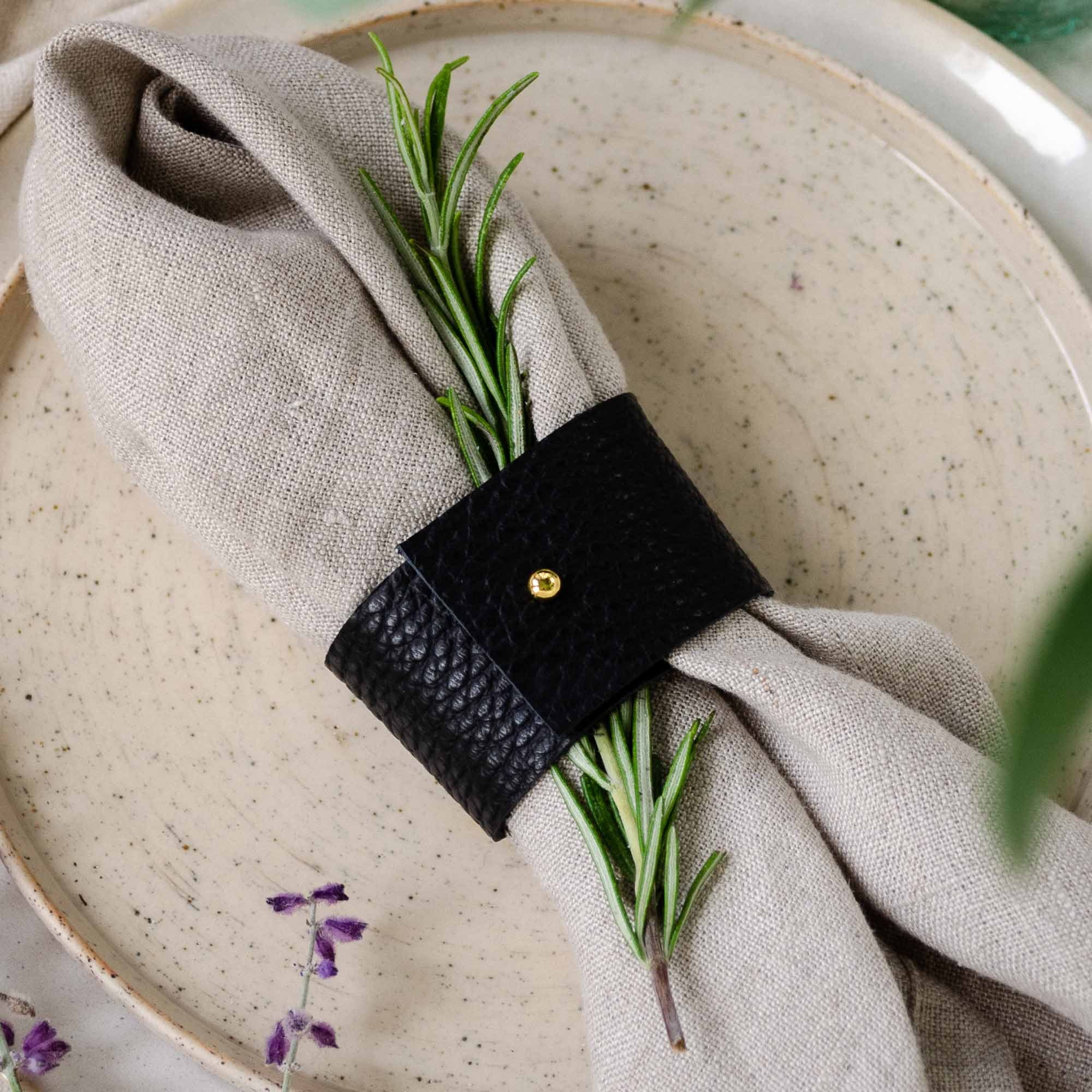 Set Porta Tovaglioli In Pelle Nappa Multicolore - 6 Pezzi Con Bottone A Pressione - Foto 13