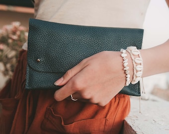 Italian Leather Clutch Bag: Personalised Evening or Bridal Clutch