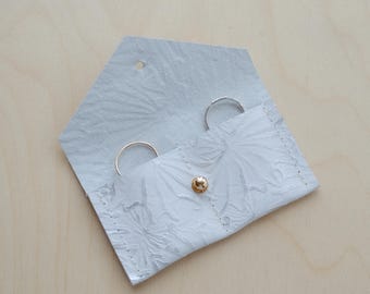 Floral Leather Wedding Ring Pouch: Compact Ring Bearer Box, UK Made