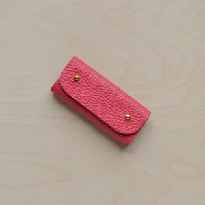 Mini Leather Sewing Needle Case: Colourful Sewing Birthday Gift Raspberry Pink