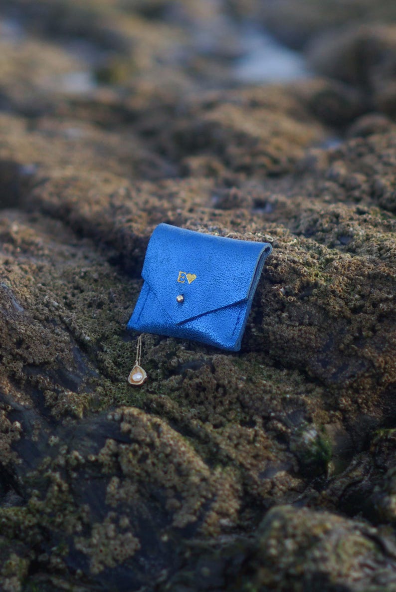 Personalised Italian Leather Jewellery Pouch. Birthday Gift for her.