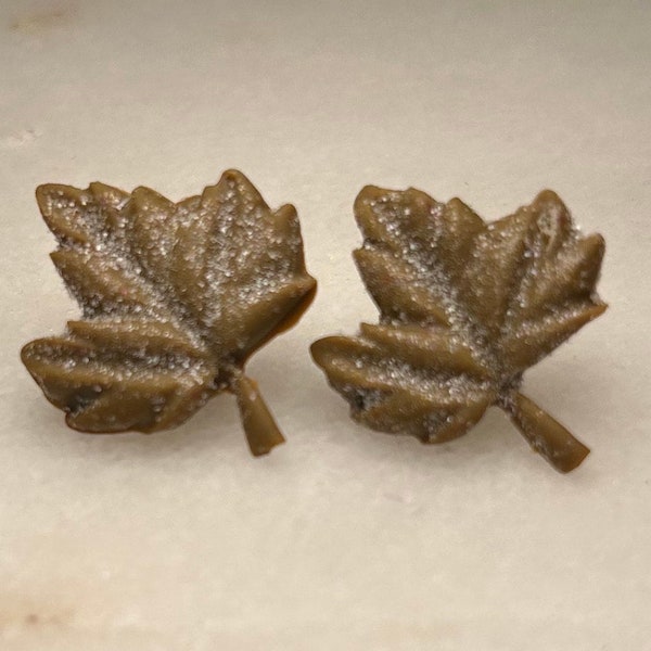 Maple sugar candy (inedible) leaf stud earrings beige fall foliage Vermont autumn leaves beautiful gift mom sister daughter wife friend