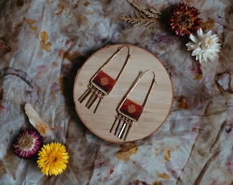 Golden Sunset Beaded Earrings: Phoenix Rising Series