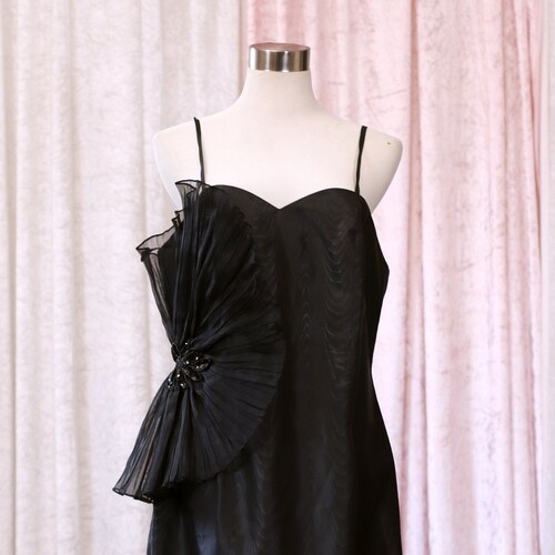 80s Black Prom hotsell Eving Dress with Tull and Sequin Detail