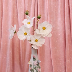 Vintage Bud Vase with 3D Rose and Floral Design – Handcrafted Floral Accent