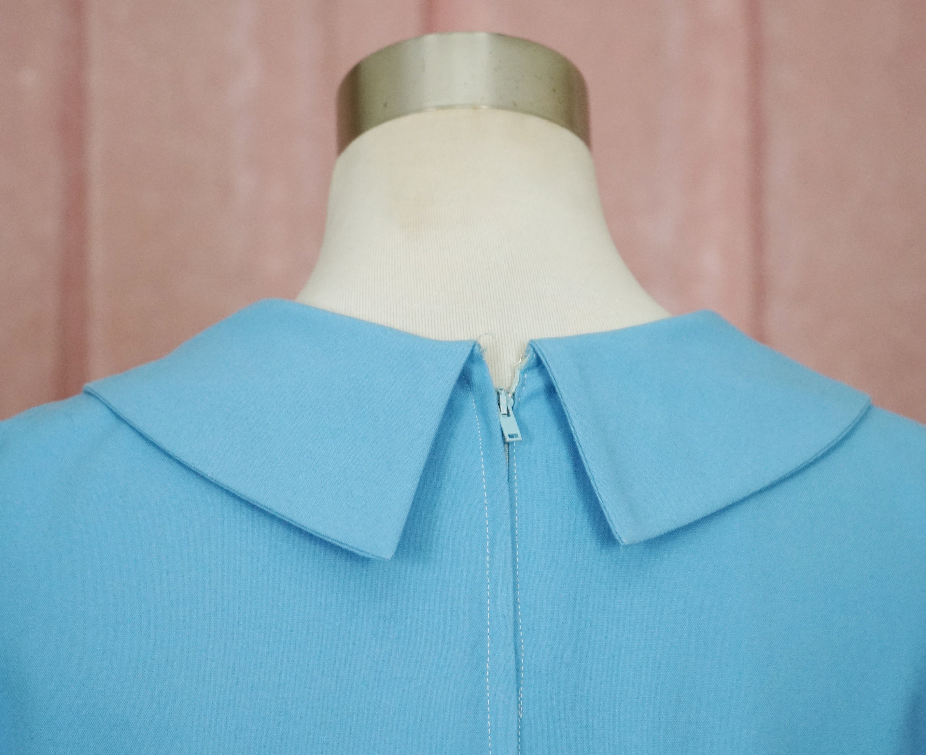 Vintage 60s Baby Blue Nurse Dresswith Pleats and Collar - Etsy Australia