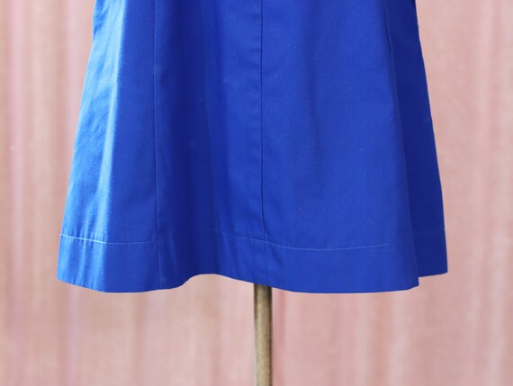 Vintage Electric Blue 70s Nurse Long Sleeve Dress - image 2
