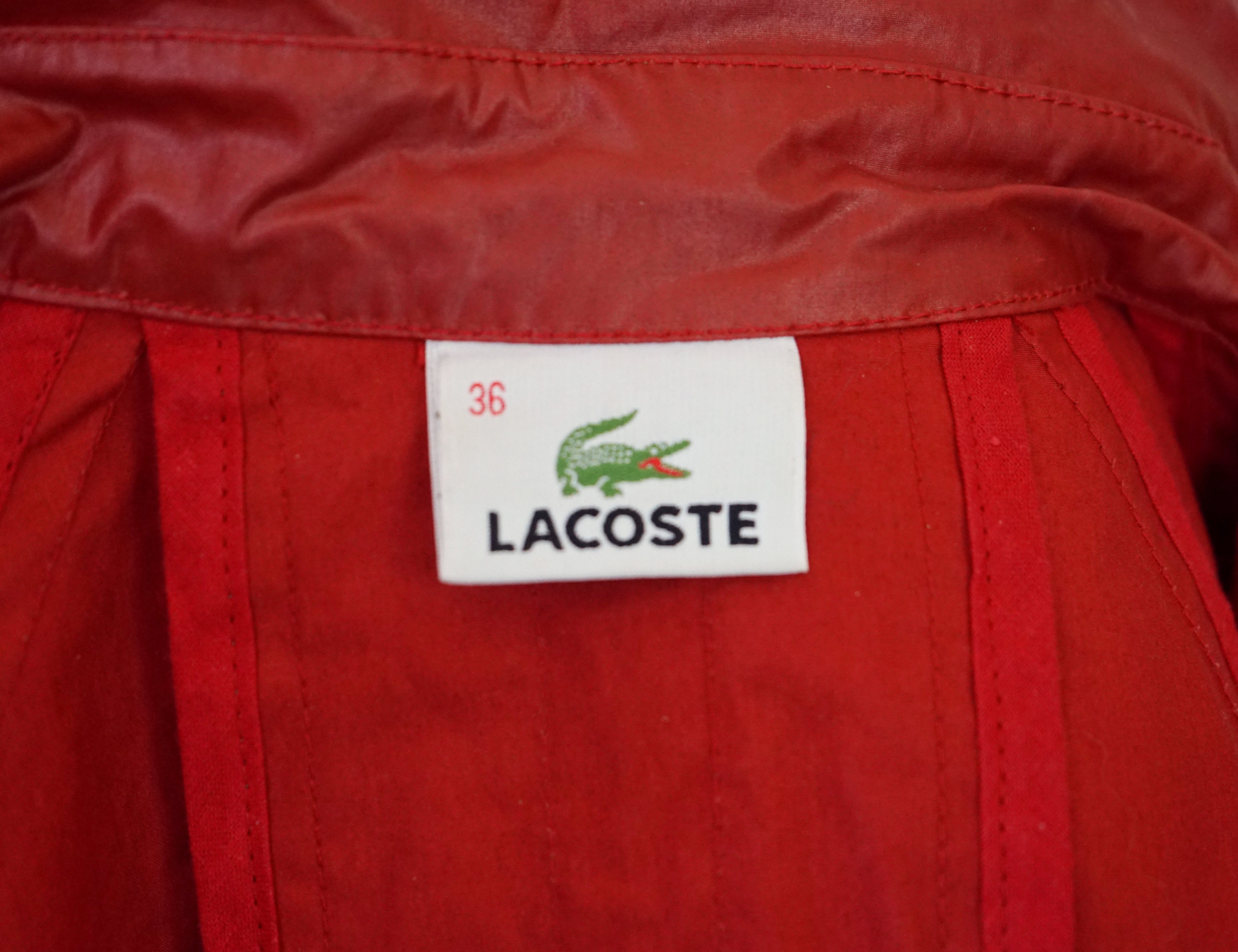 Vintage 90s Lacoste Red Raincoat - Etsy Australia