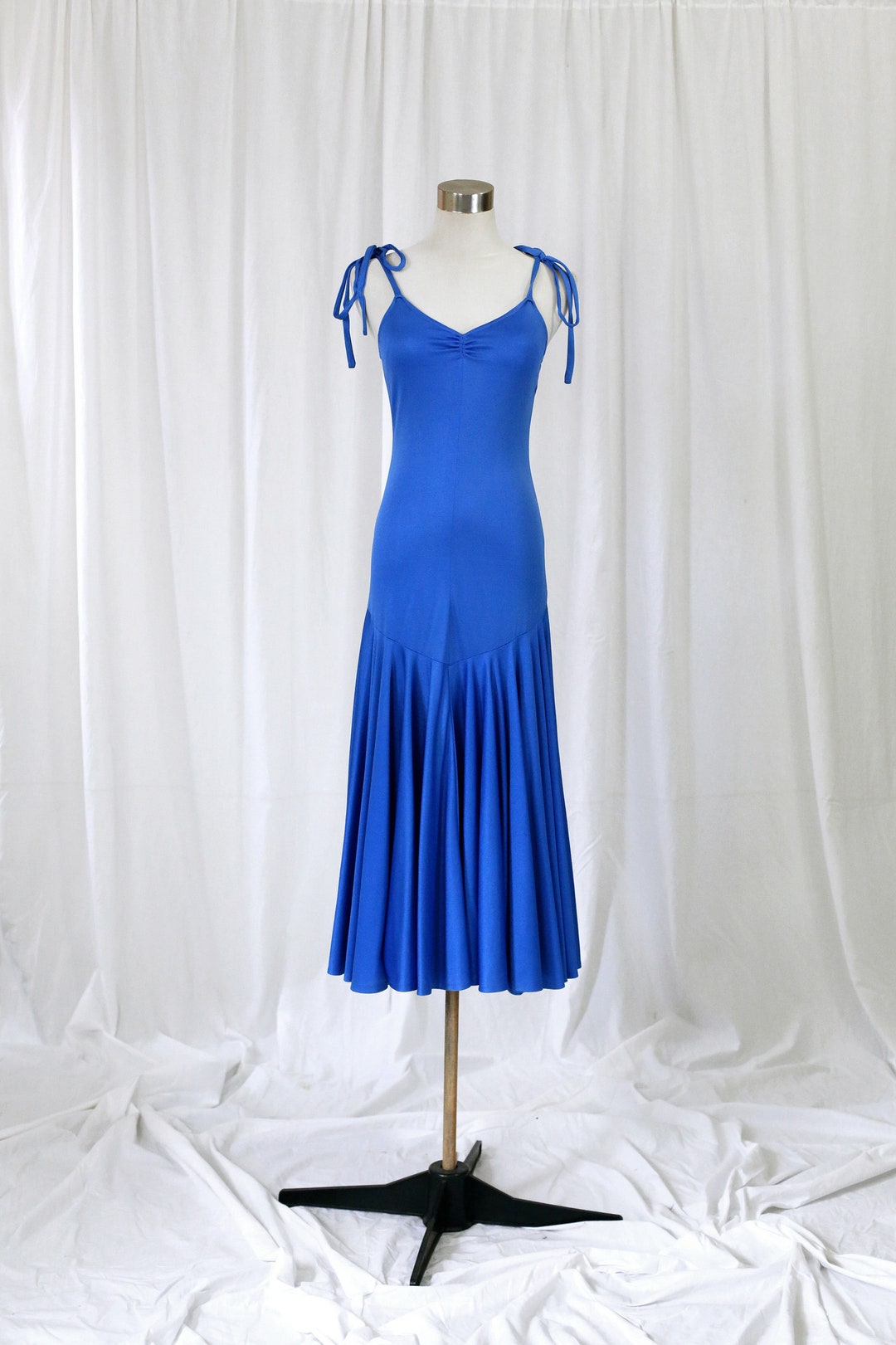 80s Blue Mermaid Prom Dress Tie Straps and Frills - Etsy Australia