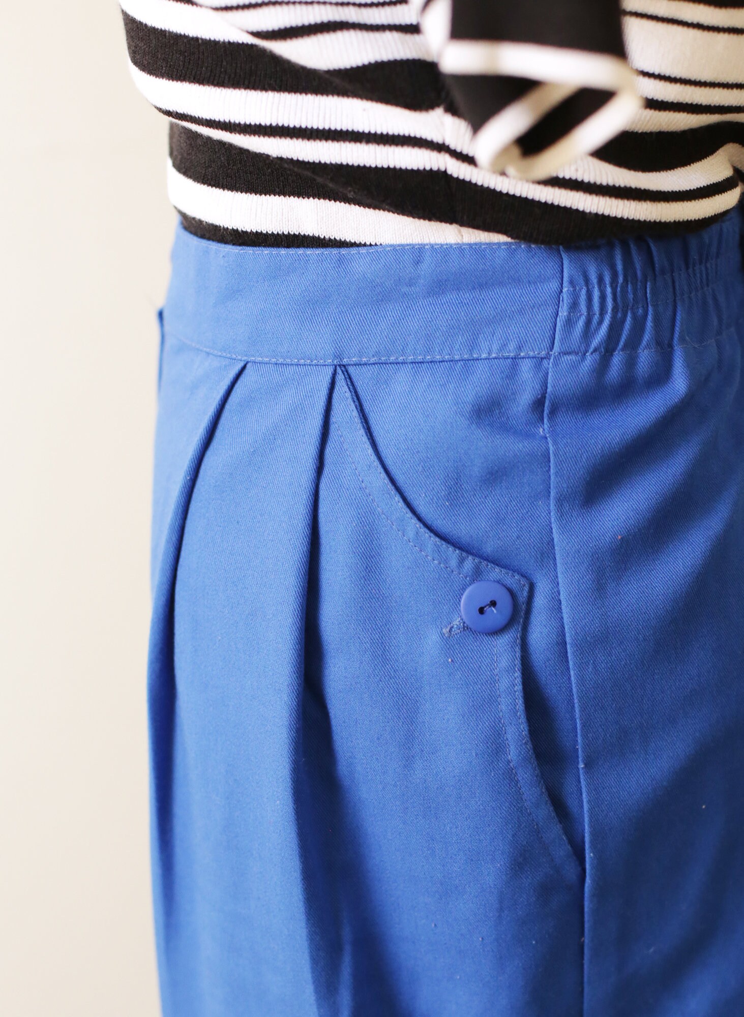 Blue 80s Style Straight Leg High Waist Pants - Etsy Australia