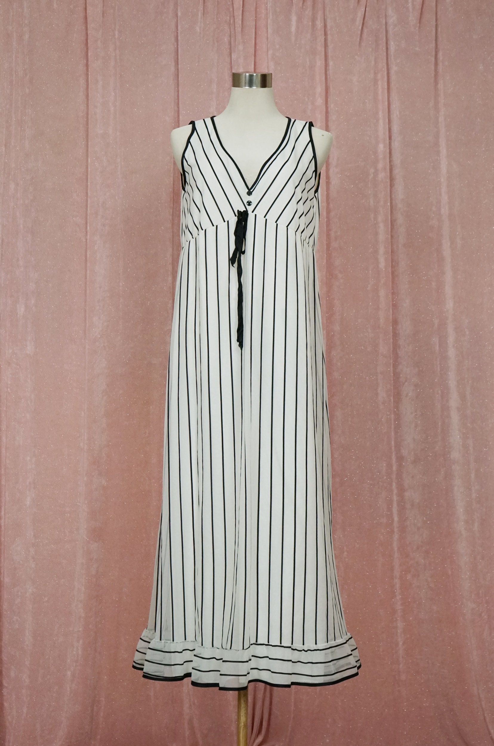 Black and White Striped 60s Semi Sheer Sleep Dress Nightie - Etsy Australia