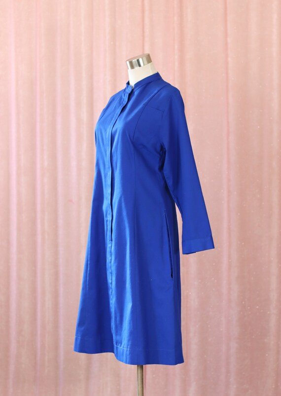 Vintage Electric Blue 70s Nurse Long Sleeve Dress - image 5