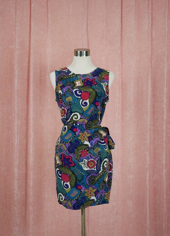 90s Floral and Geometric Pattern Top and Matching