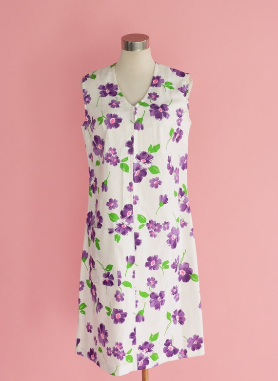 70 floral zip up tennis dress with front pocket a… - image 1
