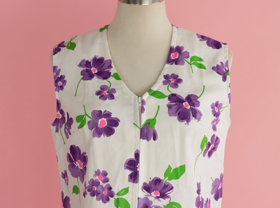 70 floral zip up tennis dress with front pocket a… - image 2