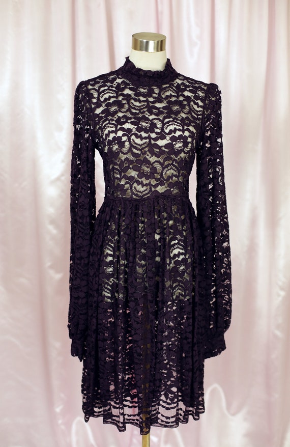 deep purple lace dress