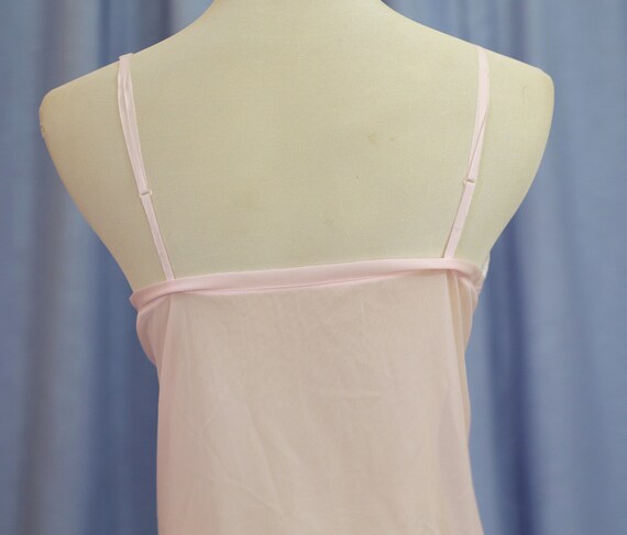 Pink 60s Sheer Frilly Slip with Adjustable Straps - image 5