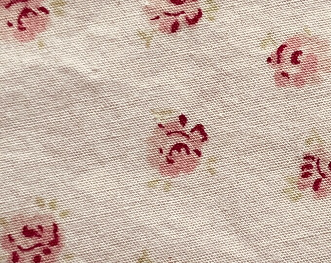 Vintage Sheet Fabric by the Half Yard, Classic Percale Vintage Bed