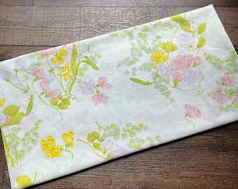 Vintage Sheet Fabric by the half yard, classic percale vintage bed sheets in 44” wide cuts, fabric by the yard, sweet pastel flowers