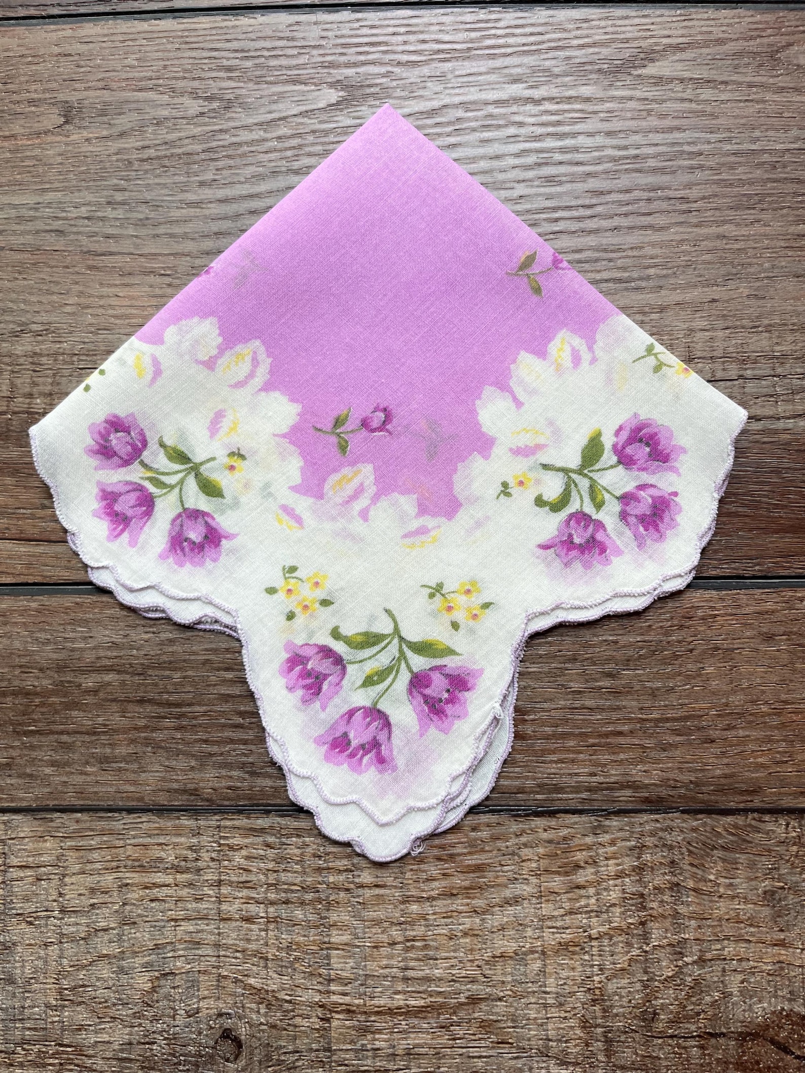 Purple fashion accessories - Lavender flowers handkerchief