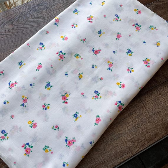 Vintage Wildblumen Bettlaken Stoff, 44 