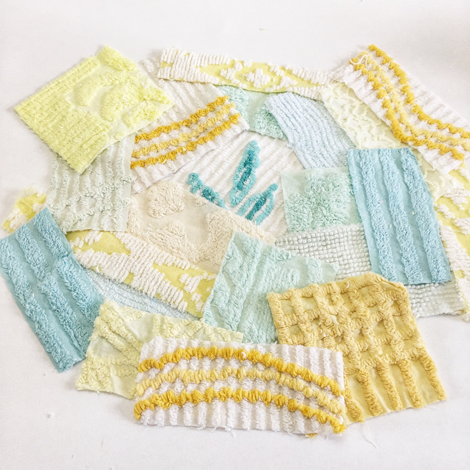 20 Vintage Chenille Fabric Destash Scraps Chenille Fabric Etsy